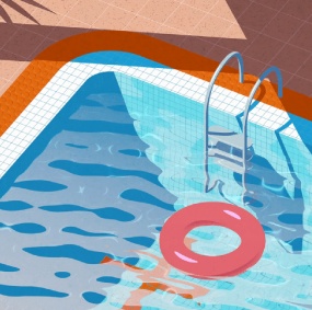 小清新夏日泳池flash动画